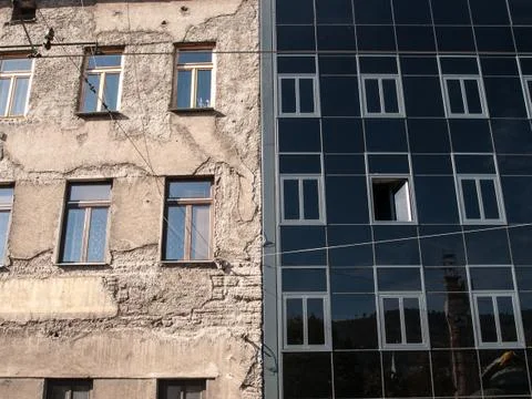 Old vs New Architecture Stock Photos