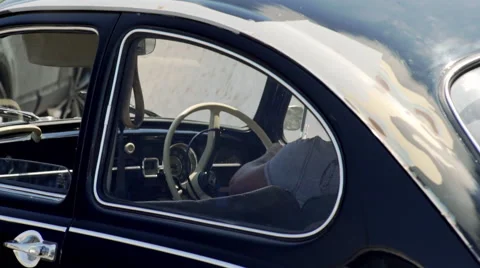 Old VW car Black Stock Footage 66588131