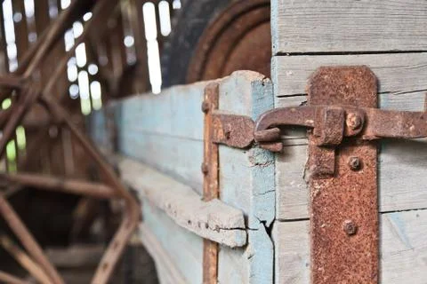 Old wagon in a barn Stock Photos