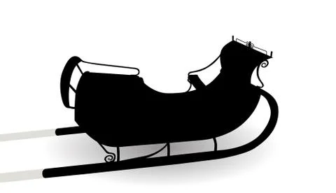 Old Wagon for the Horses. Winter version of the sleigh. Isolated Stock Illustration