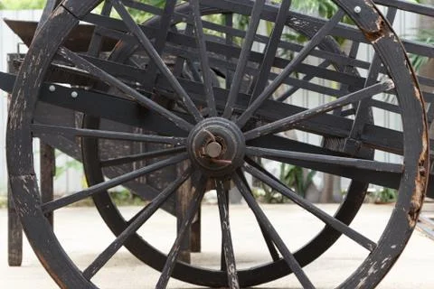 Old wagon wheel Stock Photos