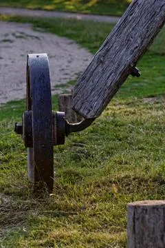 Old wagon wheels Stock Photos
