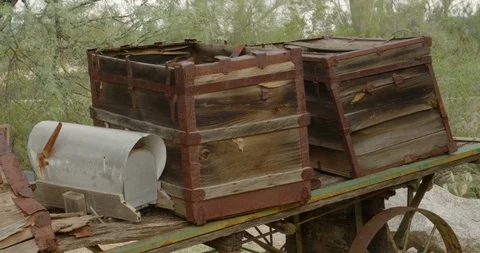 Old wagon in the wild west Stock Footage 101129608