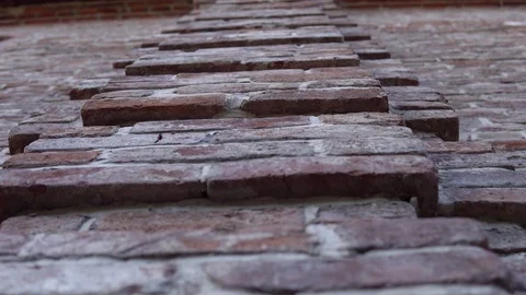 Old wall with ancient brickwork, brick background. Stock Footage 94019023