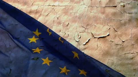 Old wall and eu flag Stock Footage 20496107
