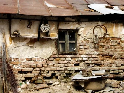 Old wall and window Stock Photos