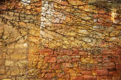 Old wall background. Old irregular stone pattern Stock Photos