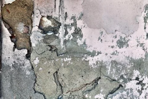 Old wall background wall with peeling paint surface Stock Photos