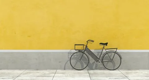 Old wall with bicycle Stock Illustration
