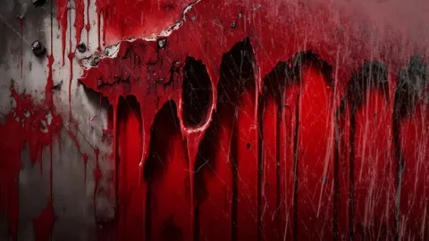 Old wall with blood, suitable for horror intro Stock Footage 249867525