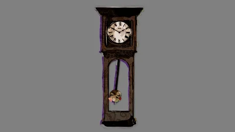 Old Wall Clock in Artistic Stop Motion Style in Alpha Channel Stock Footage 116150276