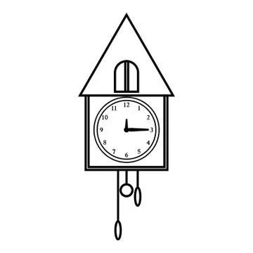 Old wall clock icon, outline style Stock Illustration