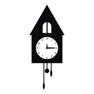 Old wall clock icon, simple style Stock Illustration