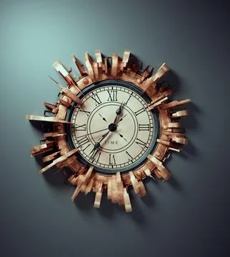 Old wall clock. 스톡 일러스트