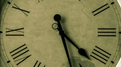 Old wall clock Timelapse. Roman numerals clock Vidéo 35156489