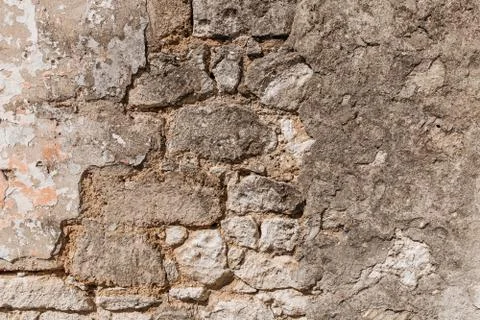 An old wall that is collapsing. Stock Photos
