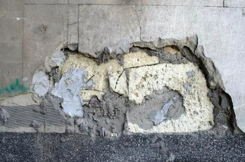 Old wall with crumbling plaster Stock Photos