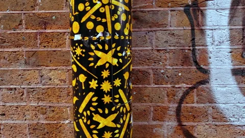 Old Wall with graffiti.4K Stock Footage 142958362