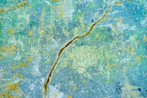 Old wall green and blue texture Stock Photos