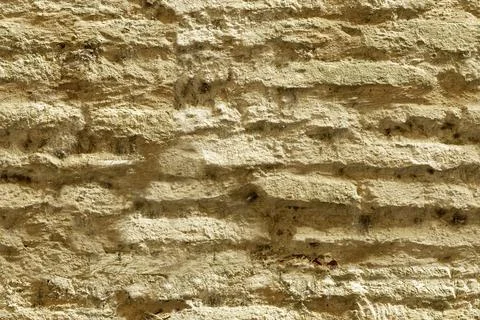Old wall made adobe brick . Mediterranean medieval style. Seamless pattern Stock Photos