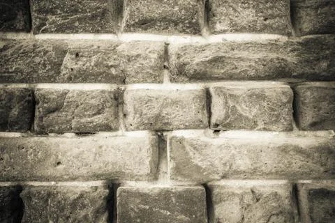 The old wall is made of bricks. Stock Photos