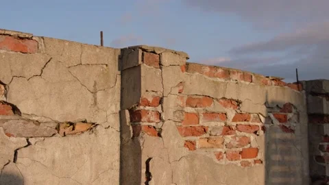 Old wall painted with the sun Stock Footage 152528367