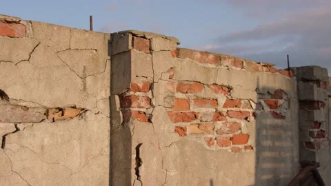 Old wall painted with the sun Stock Footage 152528425