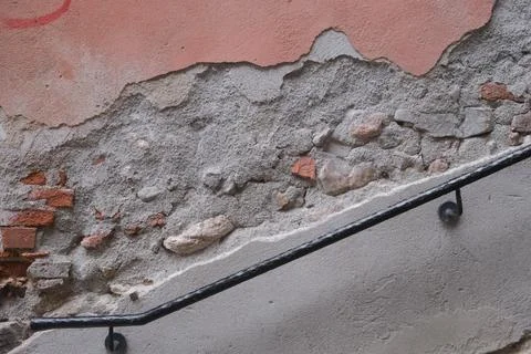 Old wall with railing Stock Photos