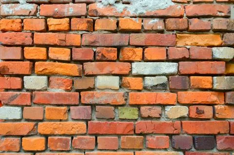 Old wall of red brick Stock Photos