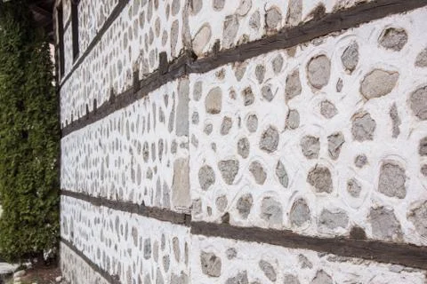 Old wall stone perspective Fotos Stock