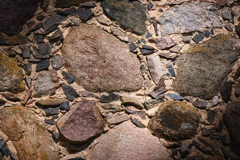 Old wall of stone shell rock of arbitrary shape.1 Stock Photos