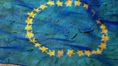 Old wall texture and eu flag Stock Footage 20618933
