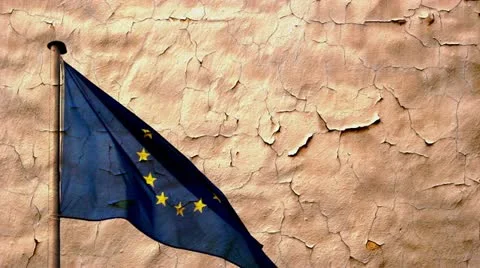 Old wall texture and eu flag Stock Footage 20987583