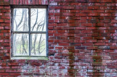 Old wall with a window Stock Photos