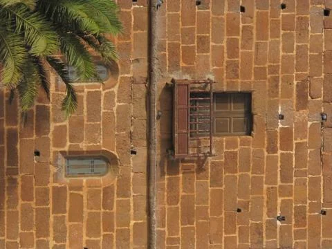Old wall with windows Stock Photos