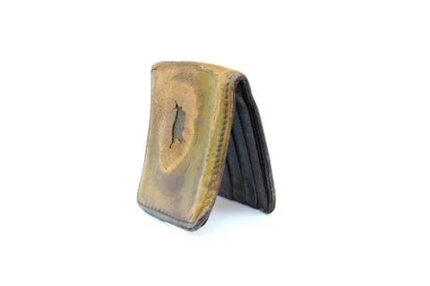 Old wallet on isolated Stock Photos
