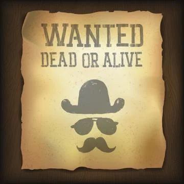 Old "wanted..." poster, vector illustration Stock-Illustration