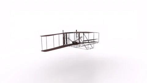 Old War Plane rotating in loop on white background Stock Footage 272305197