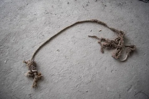 Old Warn Rope on Construction Dust Floor Stock Photos