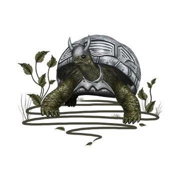 Old Warrior Turtle Stock Illustration