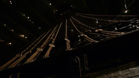 Old Warship. 17 Century Battleship. Rare Exclusive Footage. 스톡 동영상 79030341