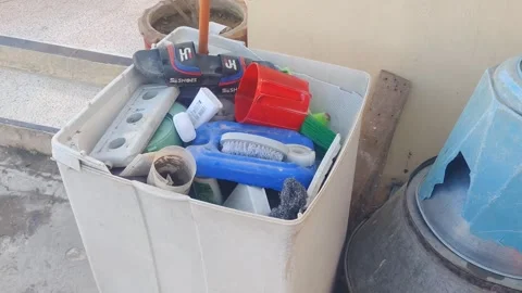 Old Washing Machine Turned Into Dump Container, Khushab, Pakistan. 20 Jan 2025 Stock Footage 300591542