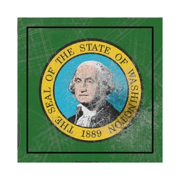 Old Washington State flag Stock Illustration