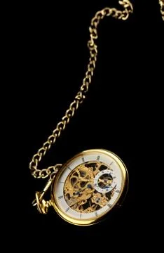 Old watch machine on dark background Stock Photos