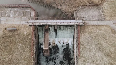 Old water dam Stock Footage 267840475
