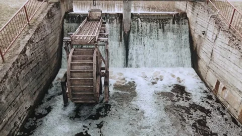 Old water dam Stock Footage 267840478