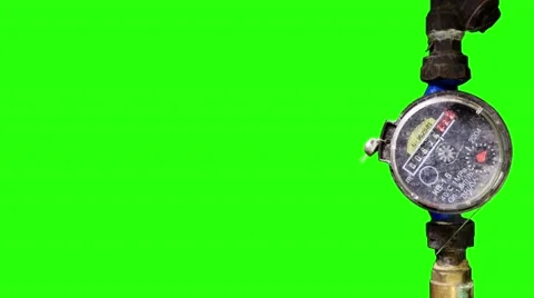 Old Water Meter with green screen, Full HD Stock Footage 40335688