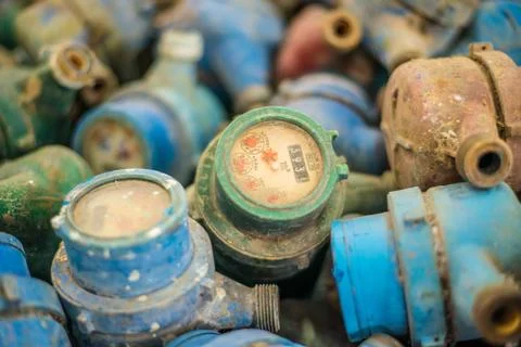 Old water meter Foto stock