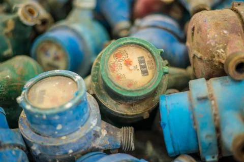 Old water meter Foto stock