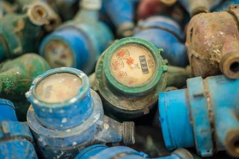 Old water meter Stock Photos